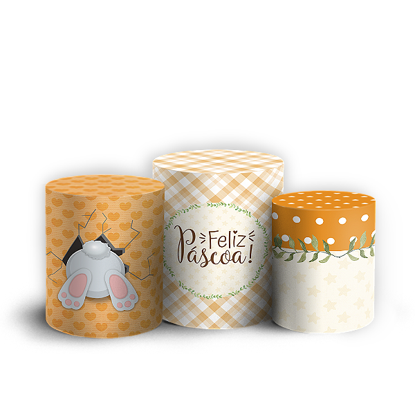 Capas Trio Cilindro Sublimado Vest Facil - Pascoa