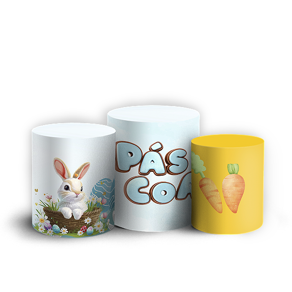 Capas Trio Cilindro Sublimado Vest Facil - Pascoa