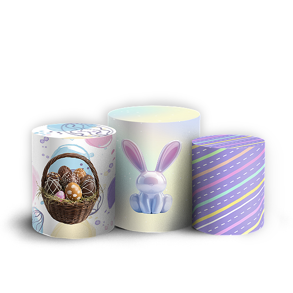 Capas Trio Cilindro Sublimado Vest Facil - Pascoa