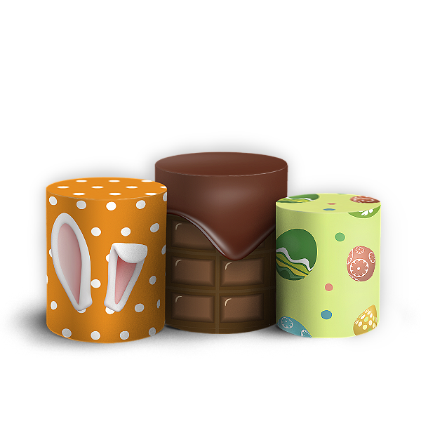 Capas Trio Cilindro Sublimado Vest Facil - Pascoa