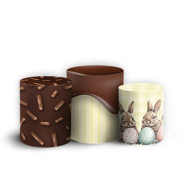 Capas Trio Cilindro Sublimado Vest Facil - Pascoa