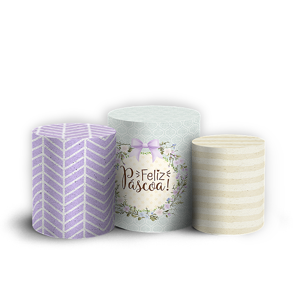 Capas Trio Cilindro Sublimado Vest Facil - Pascoa