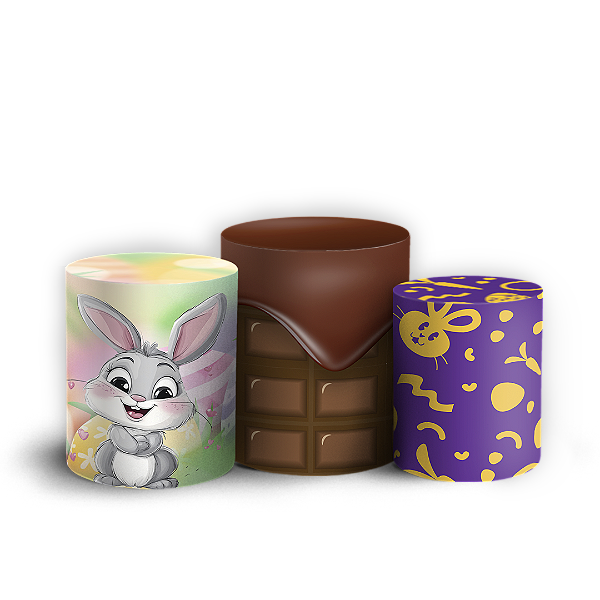 Capas Trio Cilindro Sublimado Vest Facil - Pascoa