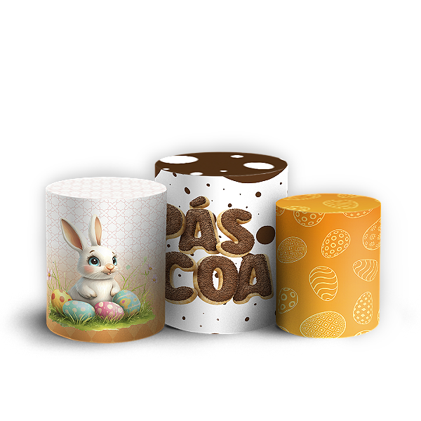 Capas Trio Cilindro Sublimado Vest Facil - Pascoa