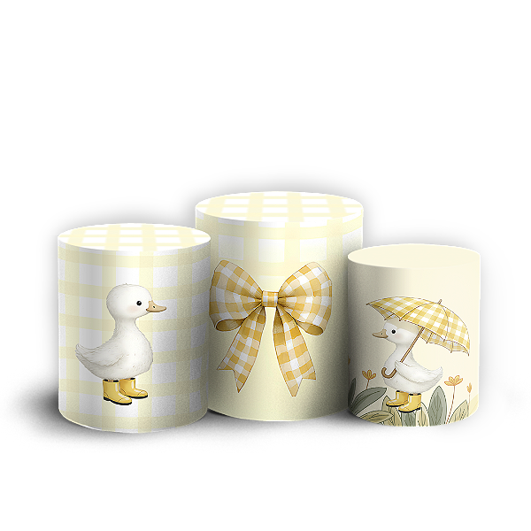 Capas Trio Cilindro Sublimado Vest Facil - Patinhos