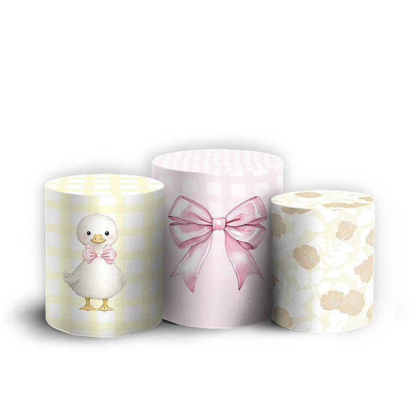 Capas Trio Cilindro Sublimado Vest Facil - Patinhos