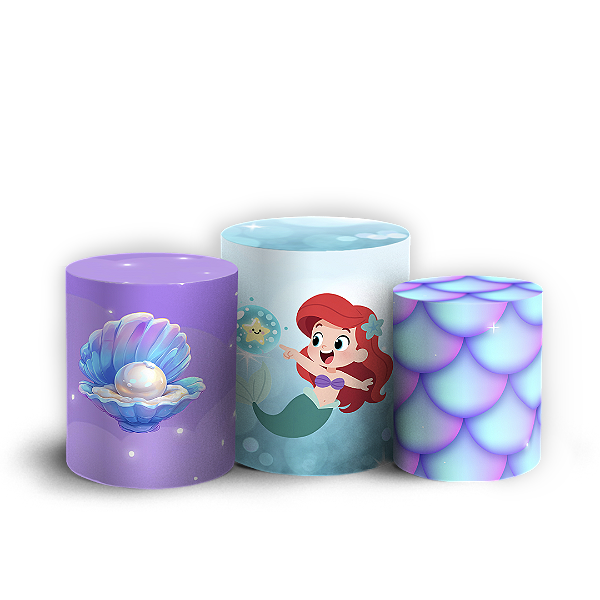 Capas Trio Cilindro Sublimado Vest Facil - Princesa Ariel
