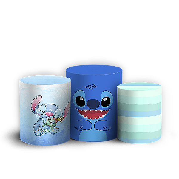 Capas Trio Cilindro Sublimado Vest Facil - Stitch