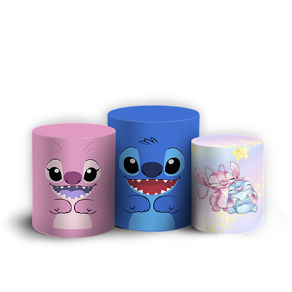 Capas Trio Cilindro Sublimado Vest Facil - Stitch