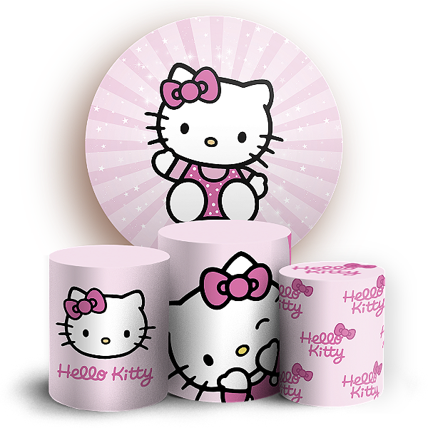 Capas Painel Redondo e Trio Cilindro Sublimado - Hello-Kitty