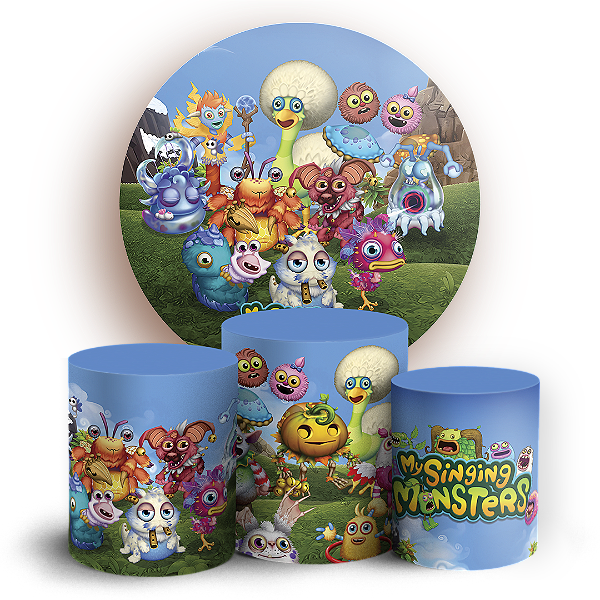 Capas Painel Redondo e Trio Cilindro Sublimado - My-Singing-Monsters