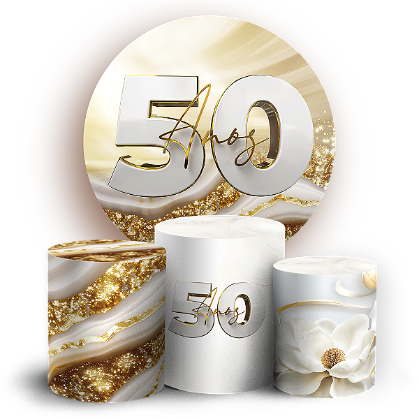 Capas Painel Redondo e Trio Cilindro Sublimado - 50-Anos