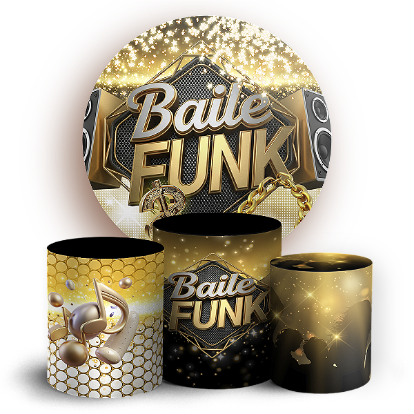 Capas Painel Redondo e Trio Cilindro Sublimado - Baile-Funk
