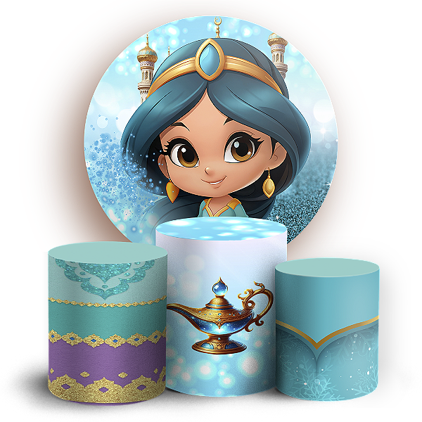 Capas Painel Redondo e Trio Cilindro Sublimado - Jasmine