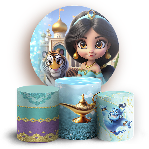 Capas Painel Redondo e Trio Cilindro Sublimado - Jasmine