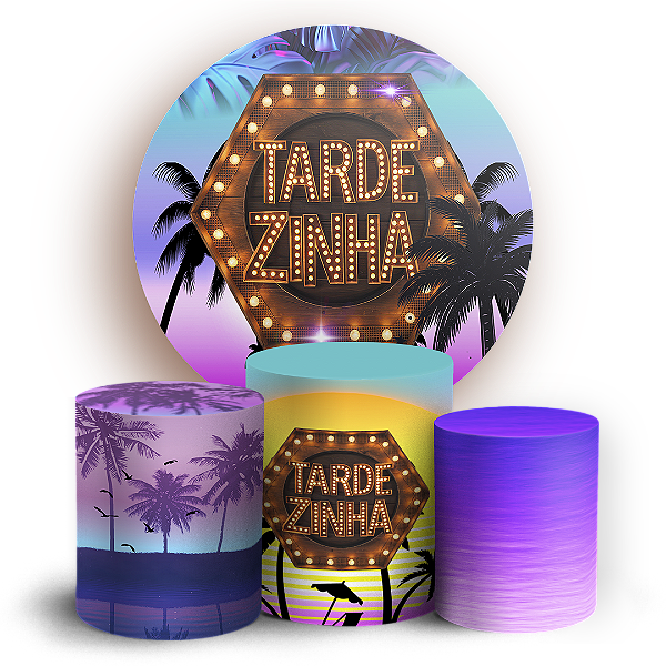 Capas Painel Redondo e Trio Cilindro Sublimado - Tardezinha