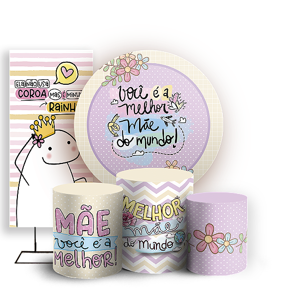 Capas Painel Redondo Trio Cilindro e Faixa Lateral Sublimado - Mãe