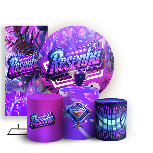 Capas Painel Redondo Trio Cilindro e Faixa Lateral Sublimado - Resenha