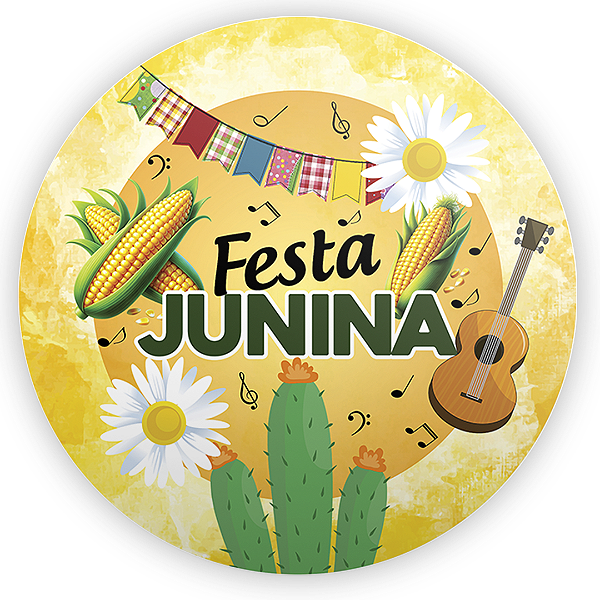 Capa Painel Redondo Sublimado - Festa Junina