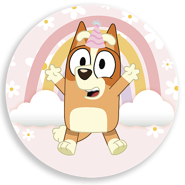 Capa Painel Redondo Sublimado - Bluey