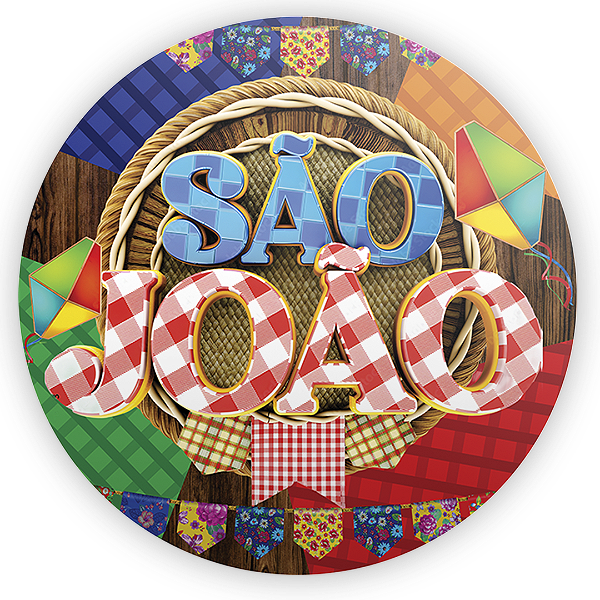 Capa Painel Redondo Sublimado - Festa Junina