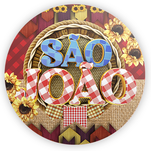 Capa Painel Redondo Sublimado - Festa Junina