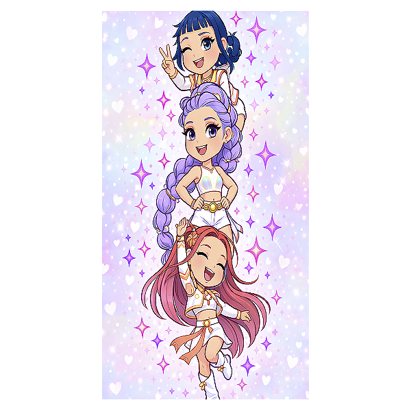 Capa Faixa Lateral Sublimado - K Pop Aquarela