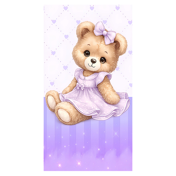 Capa Faixa Lateral Sublimado - Ursinha Lilas