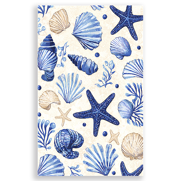 Capa Faixa Lateral Sublimado - Fundo do Mar Conchas