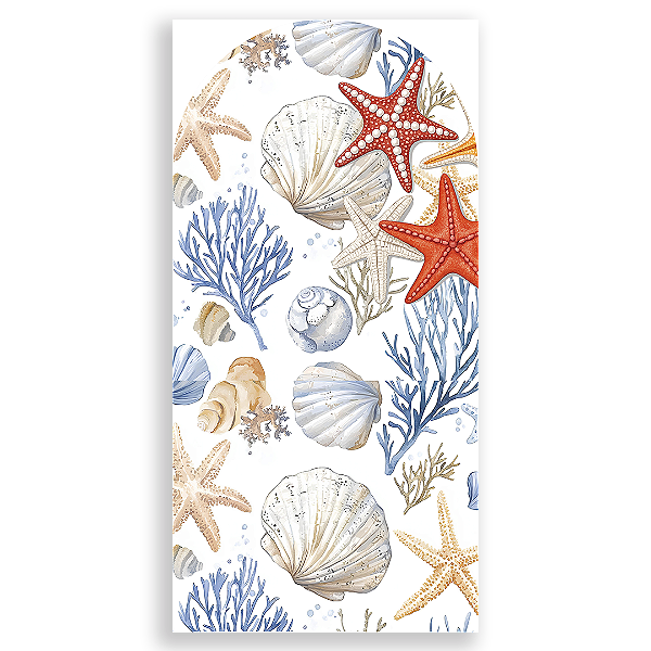 Capa Faixa Lateral Sublimado - Fundo do Mar Conchas