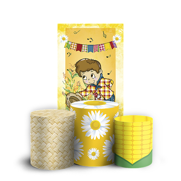 Capas Faixa Lateral e Trio Cilindro Sublimado Vest Facil - Festa Junina