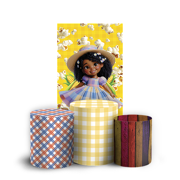 Capas Faixa Lateral e Trio Cilindro Sublimado Vest Facil - Festa Junina