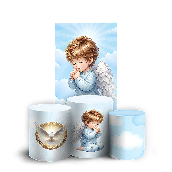 Capas Faixa Lateral e Trio Cilindro Sublimado Vest Facil - Batizado