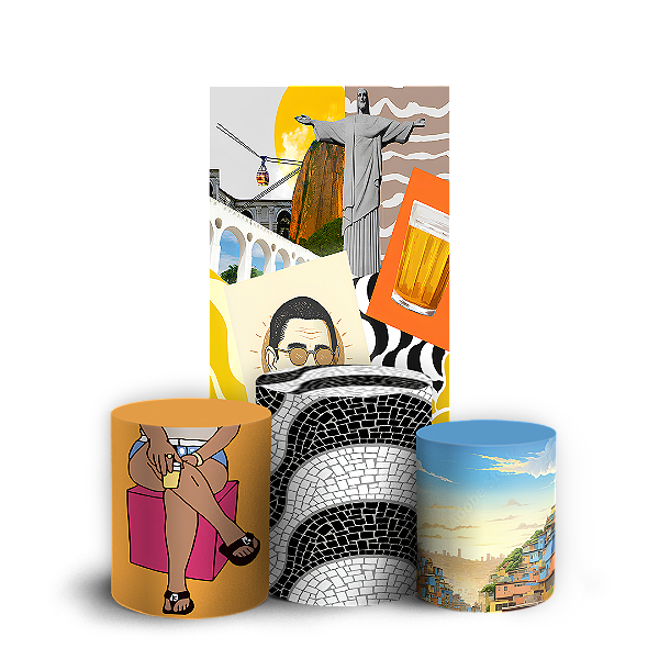 Capas Faixa Lateral e Trio Cilindro Sublimado Vest Facil - Brasilidade