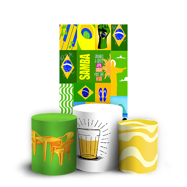 Capas Faixa Lateral e Trio Cilindro Sublimado Vest Facil - Brasilidade