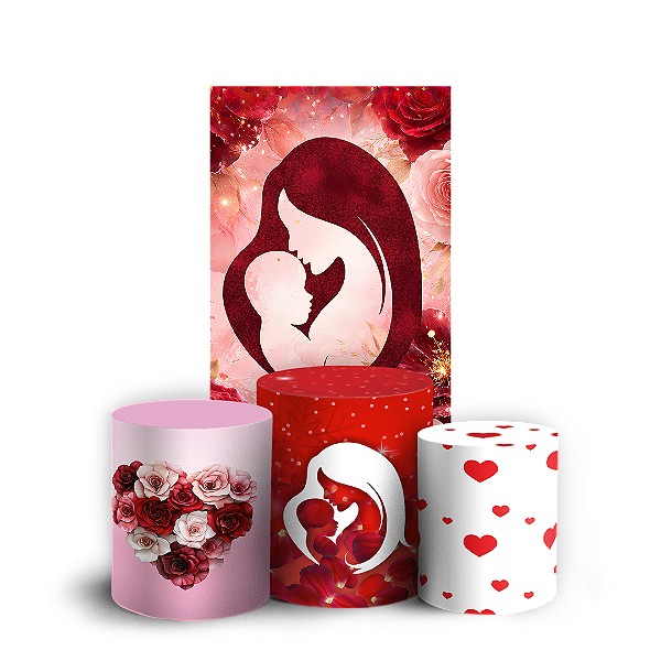 Capas Faixa Lateral e Trio Cilindro Sublimado Vest Facil - Dia Das Mães