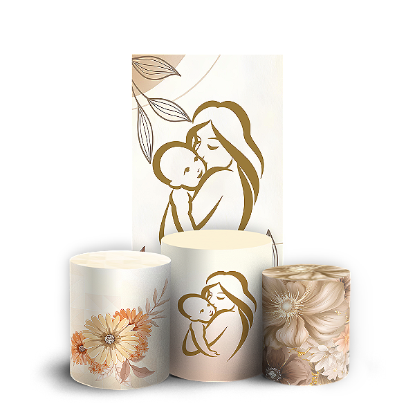 Capas Faixa Lateral e Trio Cilindro Sublimado Vest Facil - Dia Das Mães