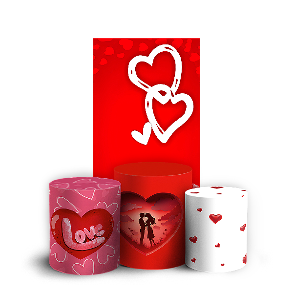 Capas Faixa Lateral e Trio Cilindro Sublimado Vest Facil - Dia Dos Namorados