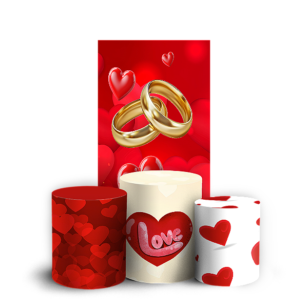 Capas Faixa Lateral e Trio Cilindro Sublimado Vest Facil - Dia Dos Namorados