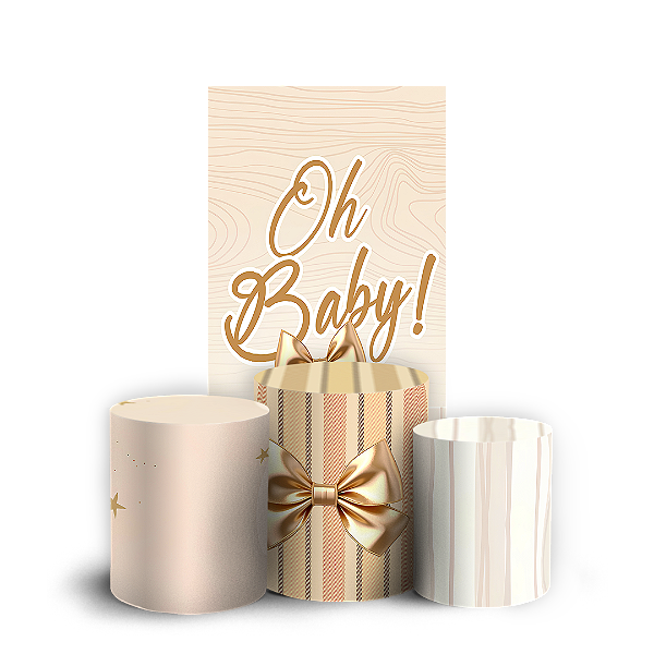 Capas Faixa Lateral e Trio Cilindro Sublimado Vest Facil - Ursinha Marrom