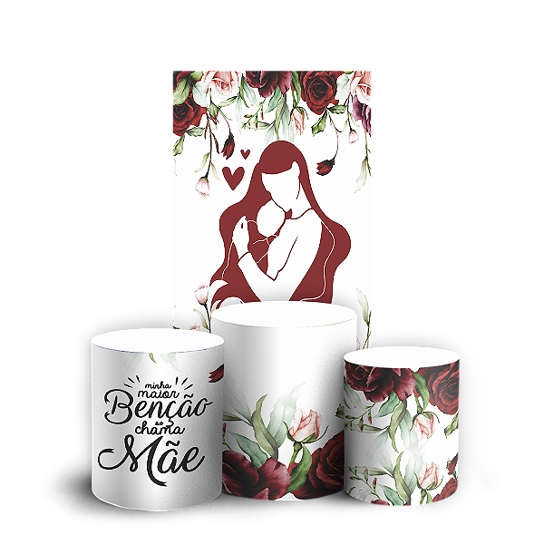 Capas Faixa Lateral e Trio Cilindro Sublimado Vest Facil - Dias das Mães