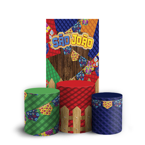 Capas Faixa Lateral e Trio Cilindro Sublimado Vest Facil - Festa Junina