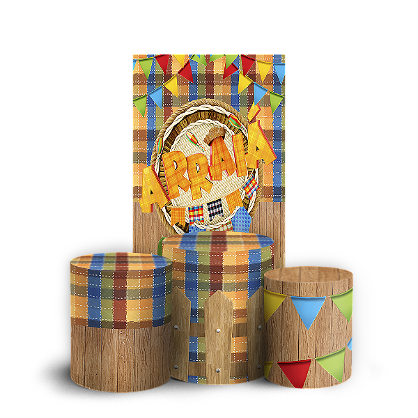 Capas Faixa Lateral e Trio Cilindro Sublimado Vest Facil - Festa Junina