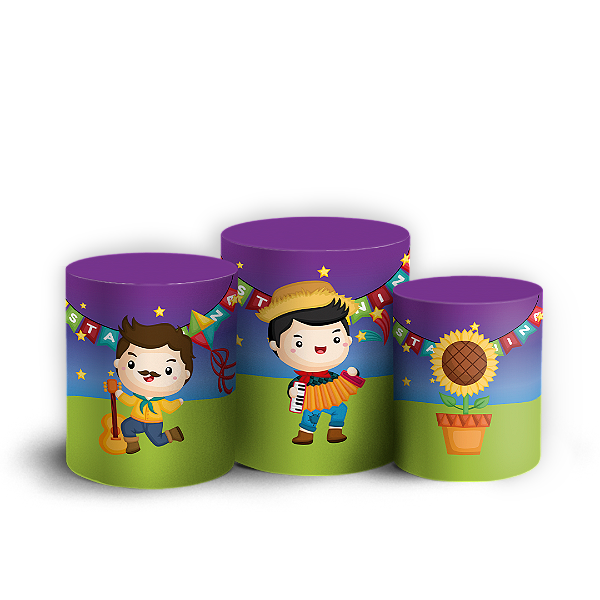 Capas Trio Cilindro Sublimado Vest Facil - Festa Junina