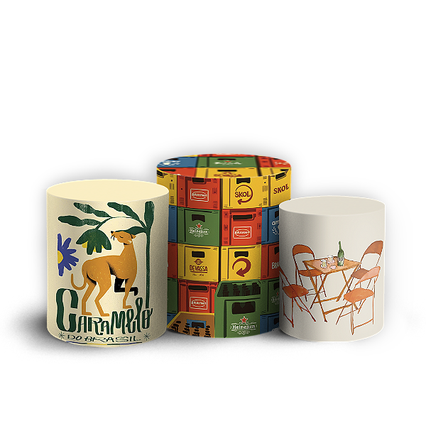 Capas Trio Cilindro Sublimado Vest Facil - Brasilidade