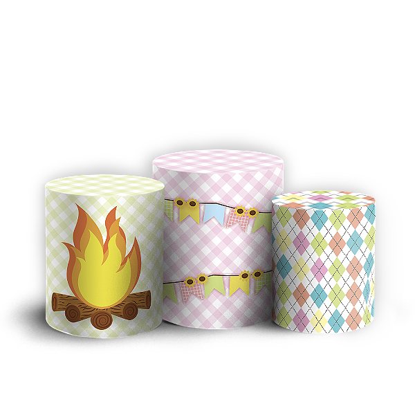 Capas Trio Cilindro Sublimado Vest Facil - Festa Junina