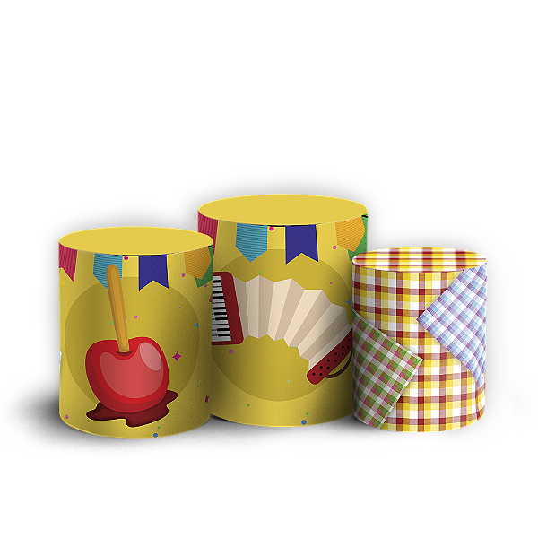 Capas Trio Cilindro Sublimado Vest Facil - Festa Junina