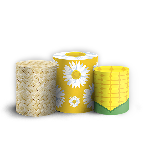 Capas Trio Cilindro Sublimado Vest Facil - Festa Junina