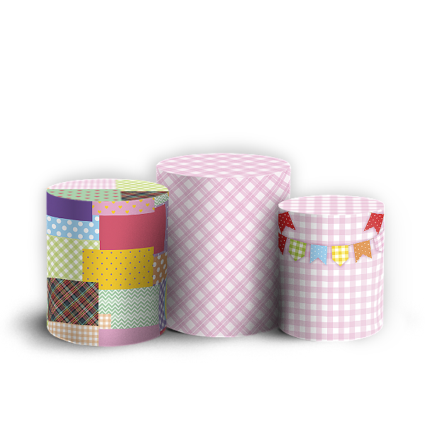 Capas Trio Cilindro Sublimado Vest Facil - Festa Junina