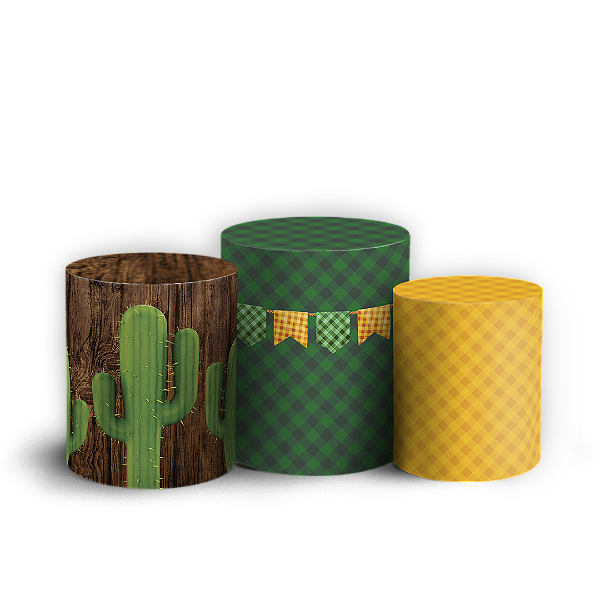 Capas Trio Cilindro Sublimado Vest Facil - Festa Junina